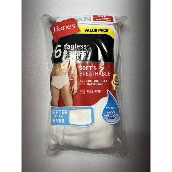 Hanes Men's Value Pack Briefs 6 Pack Size 28-30 White - Picture 1 of 5